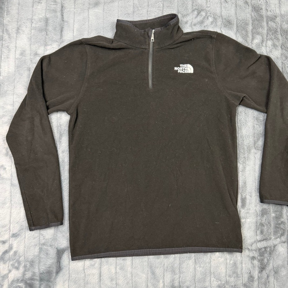 The North Face TKA Glacier 1/4 Zip Fleece Pullover Black Youth XXL 18/20 8986